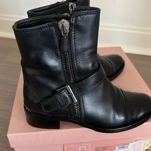 Miu Miu | Shoes | Miu Miu Biker Boots Black Size 37 | Poshmark
